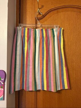 J. Crew Multicolor Vertical-Stripe Mini Skirt